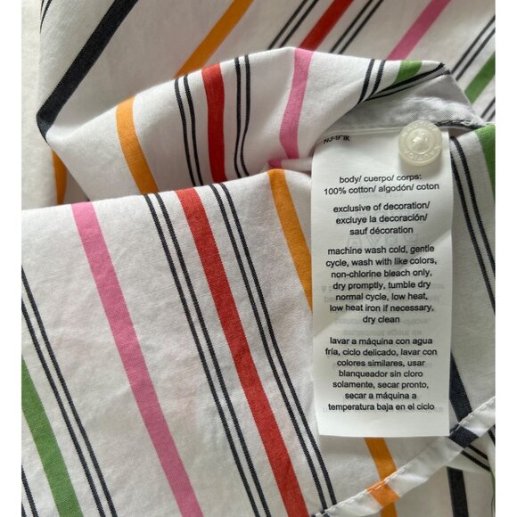 Nautica Jeans Women Striped Short Sleeve Button-Up Blouse Size L - Picture 7 of 7